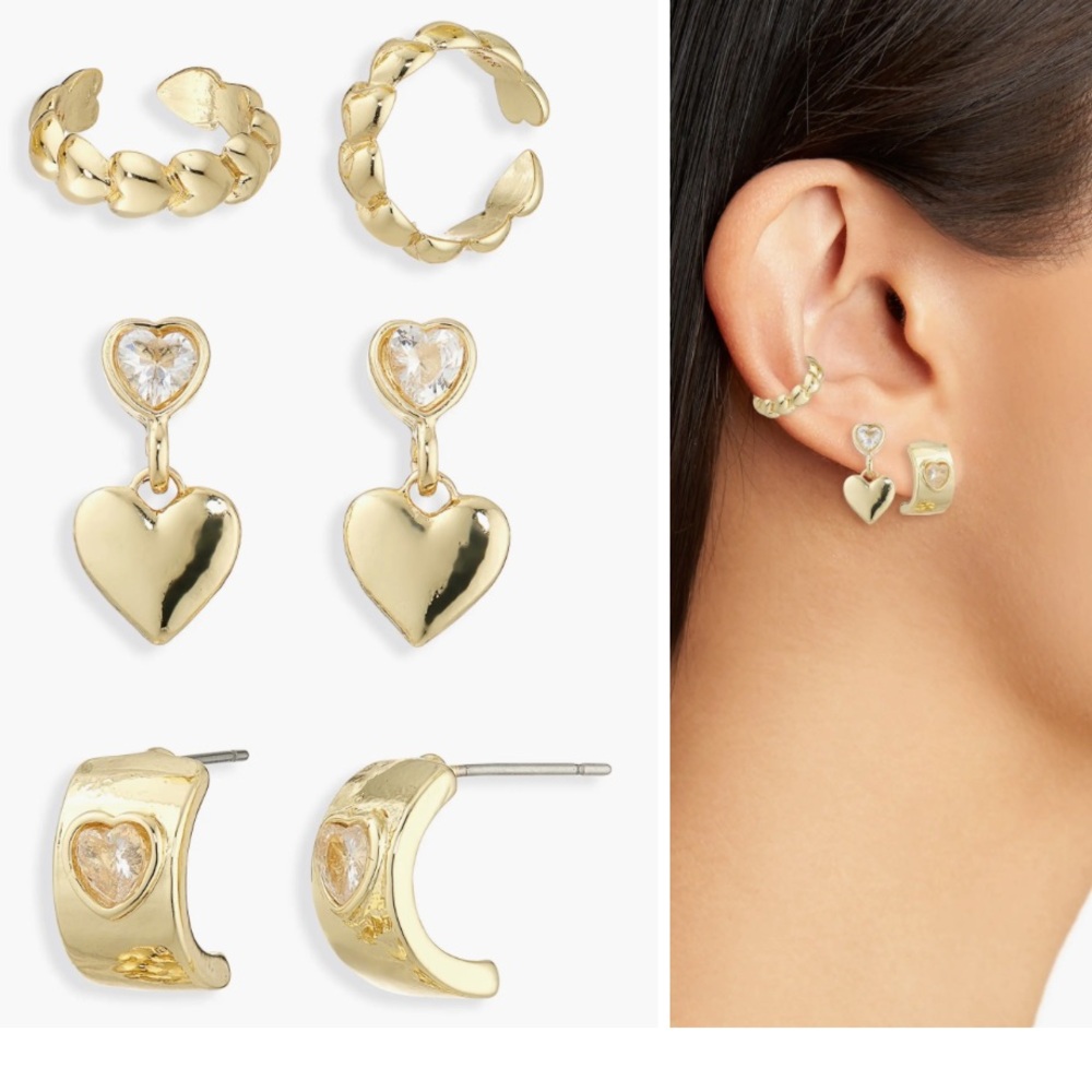 BaubleBar The Start Of Something New 3 Pack Earrings Set New